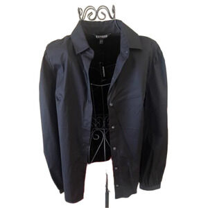 Express Button Down Dress Shirt with Ruched Sleeves Size Small​​ new with tags